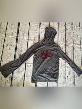 MV Sport Gray Hooded Sweatshirt with Red Indiana Script
